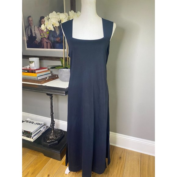 Vince Black Sleeveless Square Neck Wrap Mini Dress Women's Size Large L - Picture 5 of 11